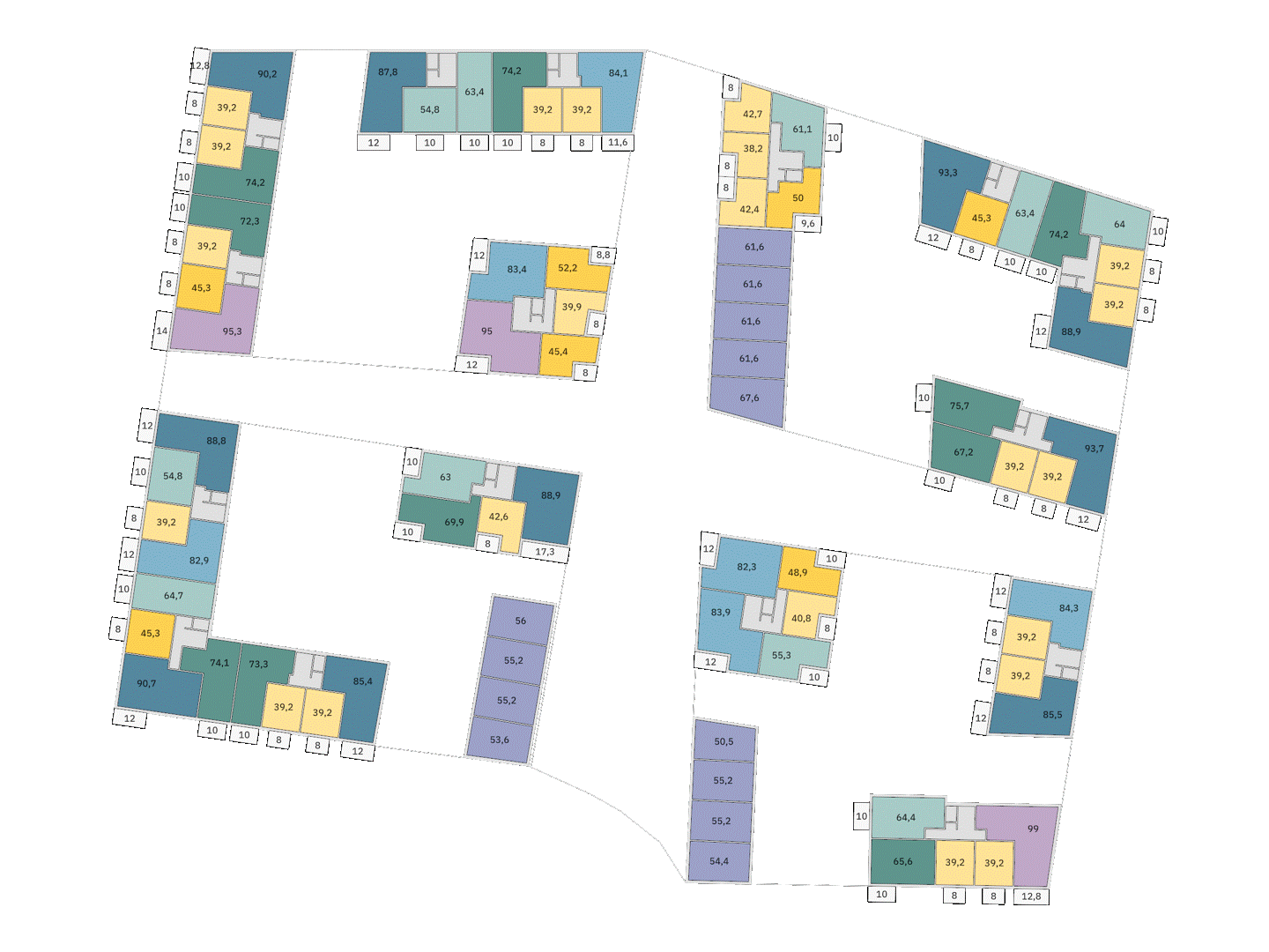 Floor-plan alternatives generated in Parallelo